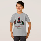 Frohe Weihnachtshunde T-Shirt (Vorne ganz)