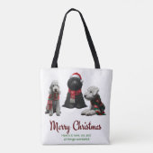 Frohe Weihnachtshunde Tasche (Rückseite)