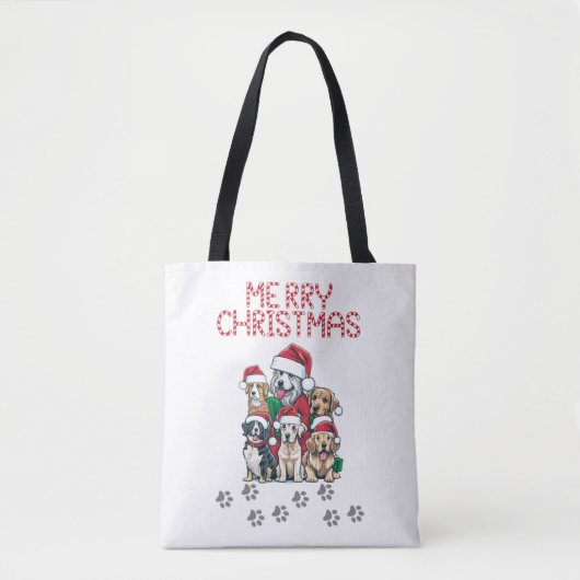Frohe Weihnachtshunde Tasche (Vorderseite)