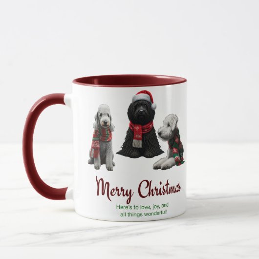 Frohe Weihnachtshunde Tasse (Links)