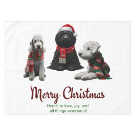 Frohe Weihnachtshunde Tischdecke