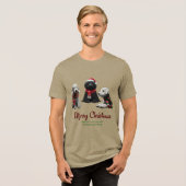 Frohe Weihnachtshunde Tri-Blend Shirt (Vorderseite voll)