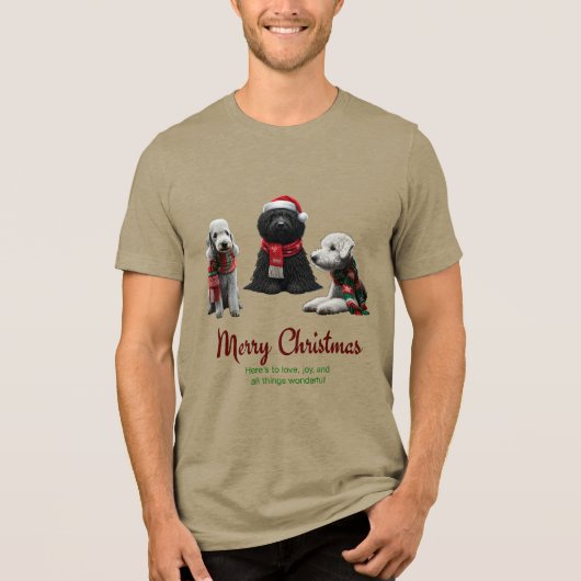 Frohe Weihnachtshunde Tri-Blend Shirt (Vorderseite)