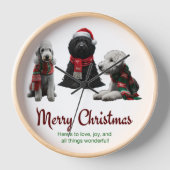 Frohe Weihnachtshunde Uhr (Vorderseite)
