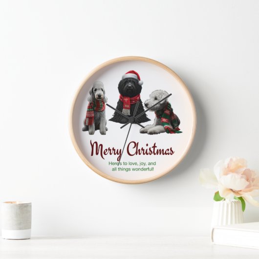 Frohe Weihnachtshunde Uhr (Zuhause)