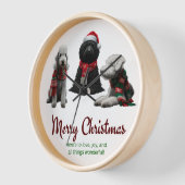 Frohe Weihnachtshunde Uhr (Winkel)