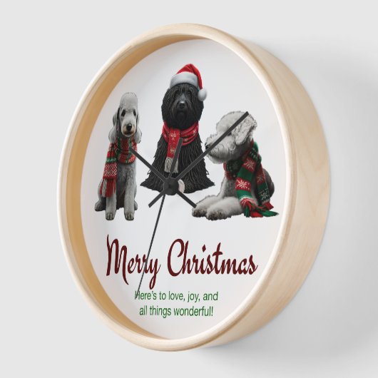 Frohe Weihnachtshunde Uhr (Winkel)