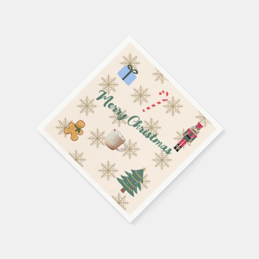 Frohe WeihnachtsIllustration Serviette (Ecke)