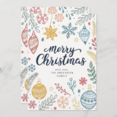 Frohe Weihnachtsink Doodles Non-Foto Feiertagskarte (Vorne/Hinten)