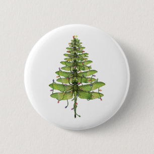 Frohe Weihnachtsinsekt Lover Xmas Dragonfly Button