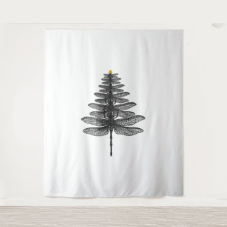 Frohe Weihnachtsinsekt Lover Xmas Dragonfly Wandteppich