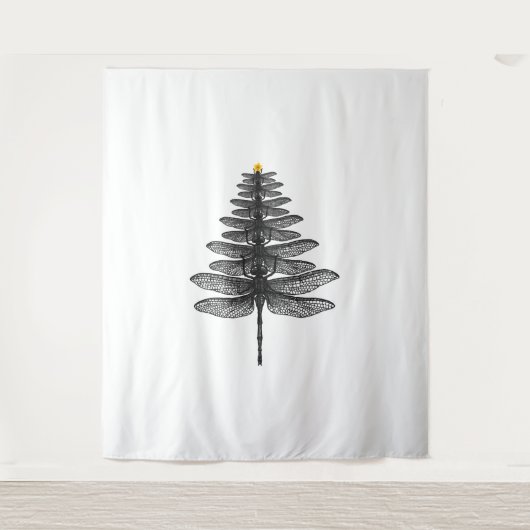 Frohe Weihnachtsinsekt Lover Xmas Dragonfly Wandteppich (Vorderseite)