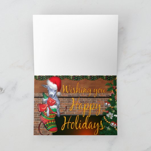 Frohe Weihnachtsjunge Goat Feiertagskarte (Innenseite)
