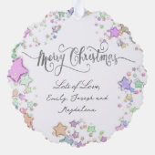 Frohe Weihnachtsjunge Ornament Karte (Rückseite)