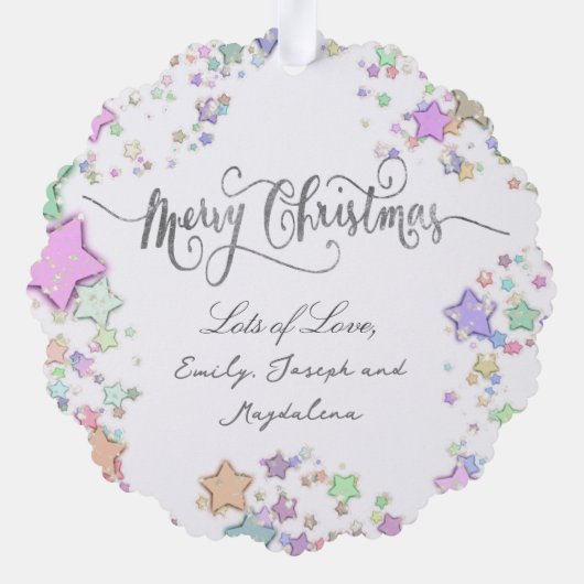 Frohe Weihnachtsjunge Ornament Karte (Rückseite)