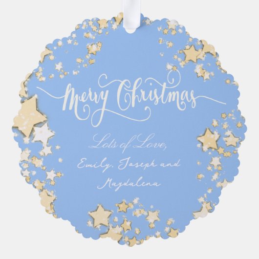 Frohe Weihnachtsjunge Ornament Karte (Rückseite)