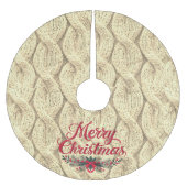 Frohe Weihnachtskabel Strick Sweater Crochet Polyester Weihnachtsbaumdecke (Vorderseite)