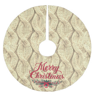 Frohe Weihnachtskabel Strick Sweater Crochet Polyester Weihnachtsbaumdecke