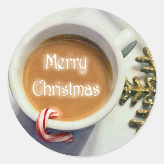 Frohe Weihnachtskaffee Latte Stickers (Vorderseite)