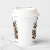 Frohe Weihnachtskaffee Schneemann Pappbecher (Rechts)