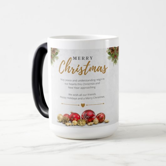 Frohe Weihnachtskaffee Tasse 2024 (Vorderseite Links)
