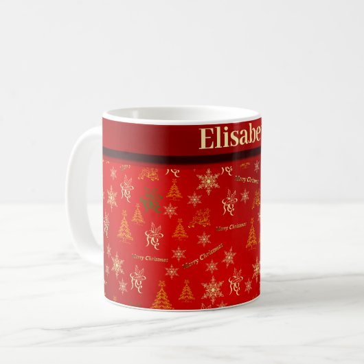 Frohe Weihnachtskaffee-Tasse Kaffeetasse (Vorderseite Links)