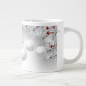 Frohe Weihnachtskaffee-Tasse mit grauen Kugeln Jumbo-Tasse (Rechts)