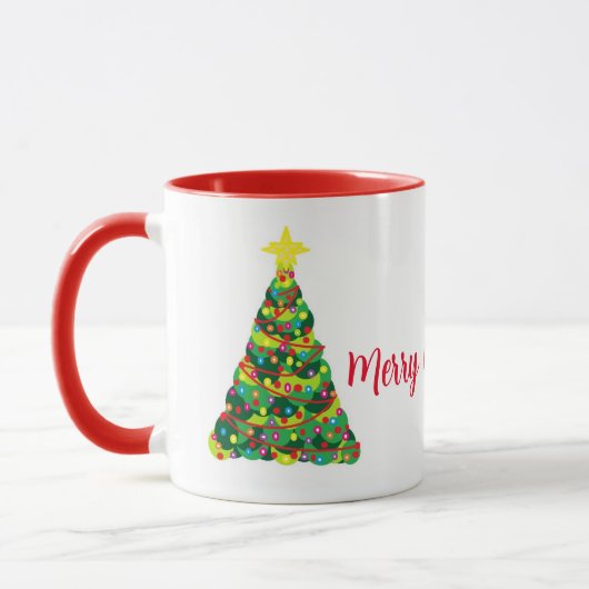 Frohe Weihnachtskaffee-Tasse mit Urlaubspflanzen Tasse (Links)