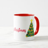 Frohe Weihnachtskaffee-Tasse mit Urlaubspflanzen Tasse (VorderseiteRechts)