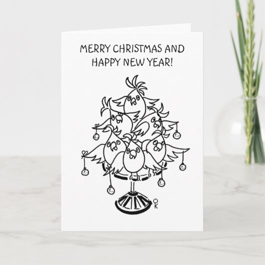 Frohe Weihnachtskakados Feiertagskarte (Vorderseite)