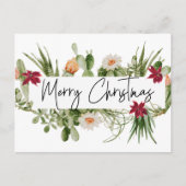 Frohe Weihnachtskaktus Sukkulent Südwesten Postkarte (Vorderseite)