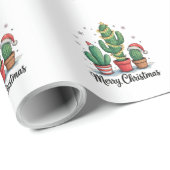 Frohe Weihnachtskaktus Tree Festive Weihnachten Li Geschenkpapier (Rolleneckpunkt)