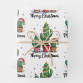 Frohe Weihnachtskaktus Tree Festive Weihnachten Li Geschenkpapier Set (Beispiel)