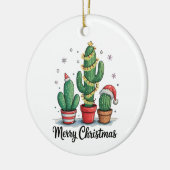 Frohe Weihnachtskaktus Tree Festive Weihnachten Li Keramik Ornament (Links)