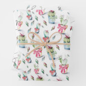 Frohe Weihnachtskaktus und Lichter Geschenkpapier Set (Beispiel)