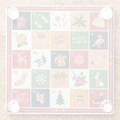 Frohe Weihnachtskalender Poinsettia Red Glasuntersetzer (Rückseite)