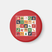 Frohe Weihnachtskalender Poinsettia Red Magnet (Vorne)