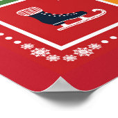 Frohe Weihnachtskalender Poinsettia Red Poster (Ecke)