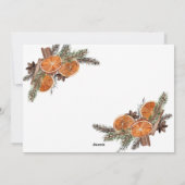 Frohe Weihnachtskalligrafie Citrus Botanisches Fot Feiertagskarte (Rückseite)