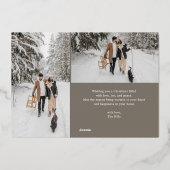 Frohe Weihnachtskalligrafie Multi Foto Folien Feiertagskarte (Rückseite)