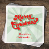 Frohe Weihnachtskalligrafie Red Green Whimsical Serviette