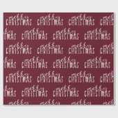 Frohe Weihnachtskalligrafie Red White Festive Chic Geschenkpapier (Flach)