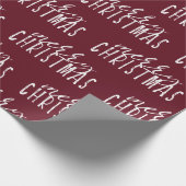 Frohe Weihnachtskalligrafie Red White Festive Chic Geschenkpapier (Ecke)