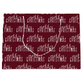 Frohe Weihnachtskalligrafie Red White Festive Chic Große Geschenktüte (Vorderseite)