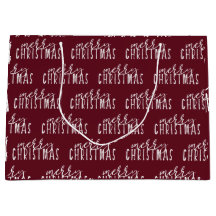 Frohe Weihnachtskalligrafie Red White Festive Chic