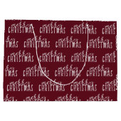 Frohe Weihnachtskalligrafie Red White Festive Chic Große Geschenktüte (Rückseite)