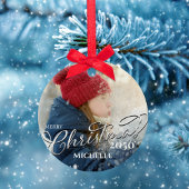 Frohe Weihnachtskalligrafie Rotes Grünes Kariertes Keramik Ornament