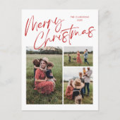 Frohe Weihnachtskalligrafie Script 3 Foto Feiertagspostkarte (Vorderseite)
