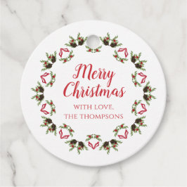 Frohe Weihnachtskalligrafie Script Moderner Kranz Geschenkanhänger