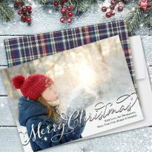 Frohe Weihnachtskalligrafie Script Navy Blue Karie